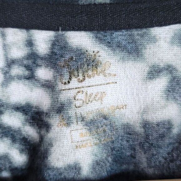 Justice Pajama Set Black White Small Long Sleeve Top PullOn Shorts TieDye Smiley - Picture 6 of 10